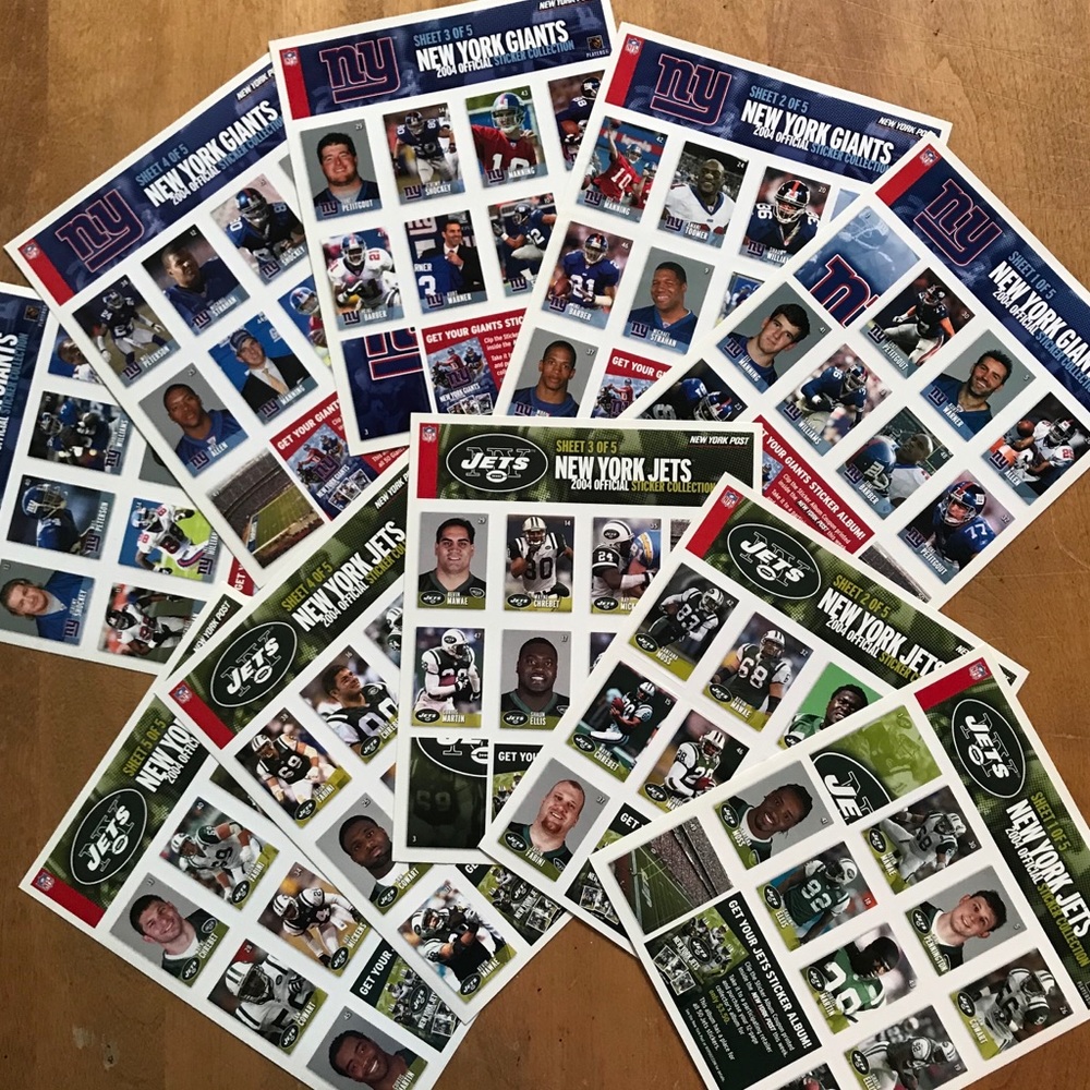2004 NY Jets & Giants Sticker Collection
